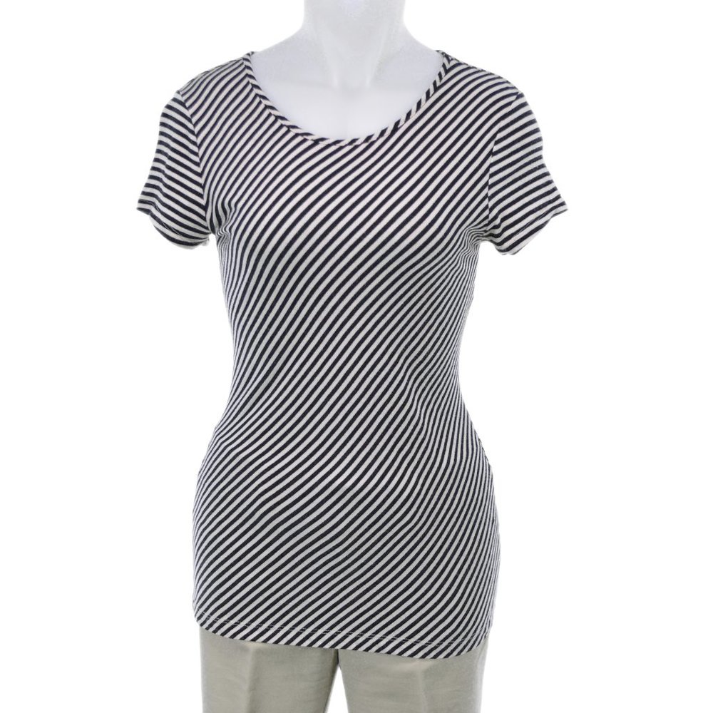 Banana Republic Black Striped T-Shirt (S)